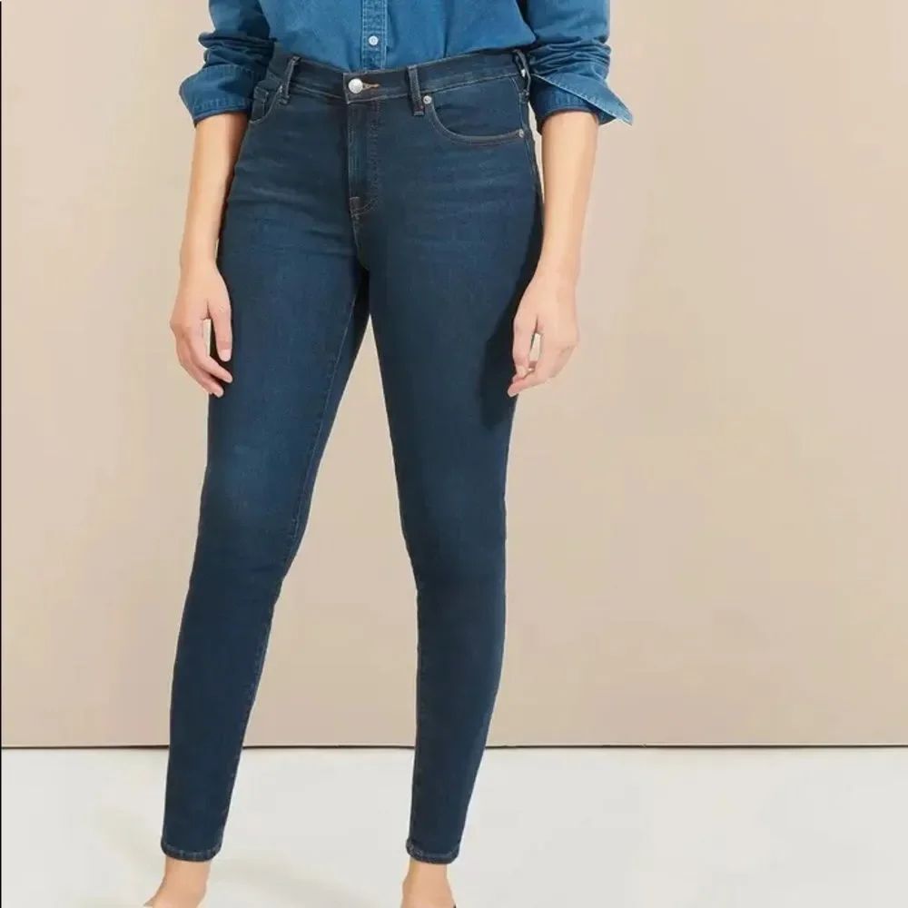 NWT EVERLANE Dark Stretch Mid Rise Skinny Ankle Denim Jeans
